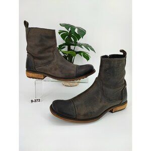 Bed Stu Men’s Distressed Brown Rustic Leather Ankle Boots Size 9 US